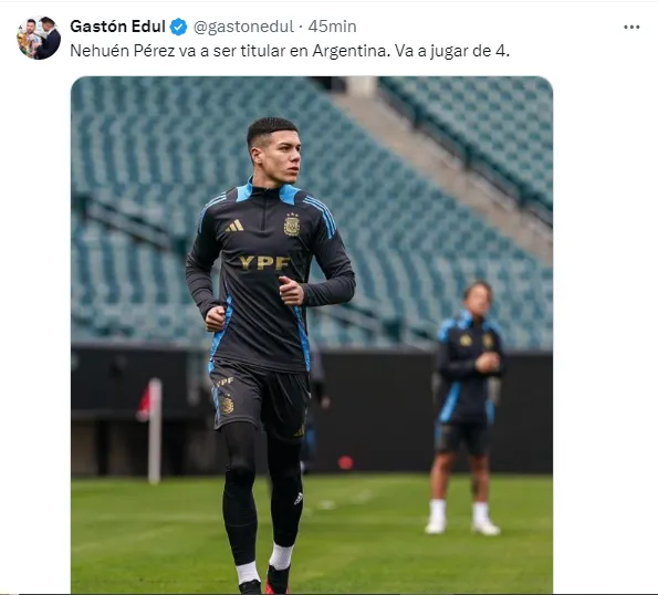 Posteo de Gastón Edul.