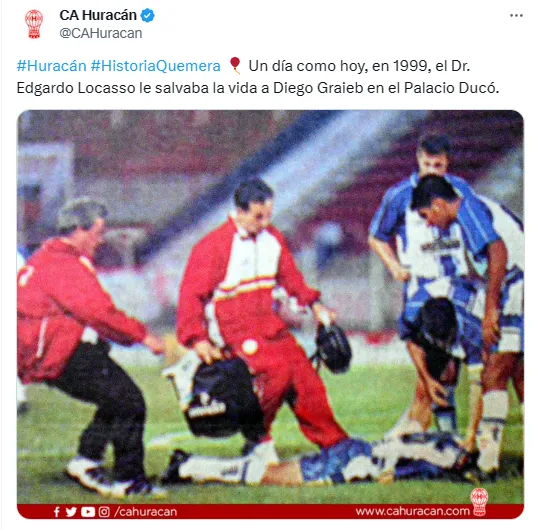 El recuerdo de Huracán en redes sociales.