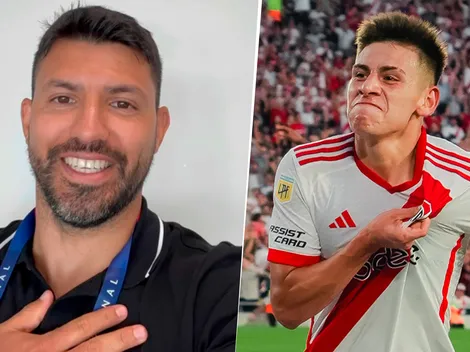 La reacción del Kun Agüero al GOLAZO del Diablito Echeverri