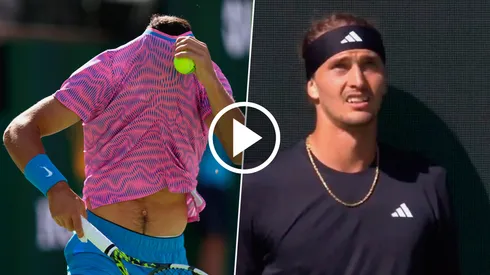 Alcaraz y Zverev no pudieron completar su partido en Indian Wells.