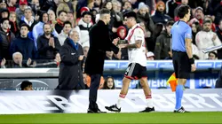 Una postal entre Martín Demichelis y Enzo Pérez.