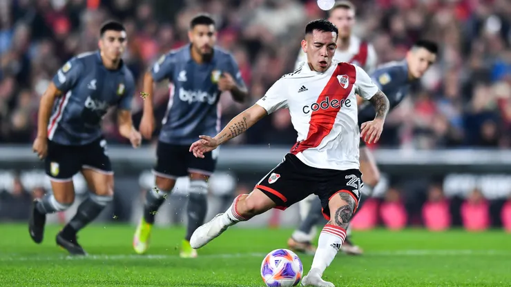 Esequiel Barco, una de las figuras de River en el último duelo ante Estudiantes LP.