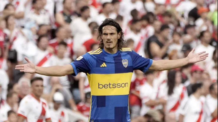 Edinson Cavani en el último Superclásico.