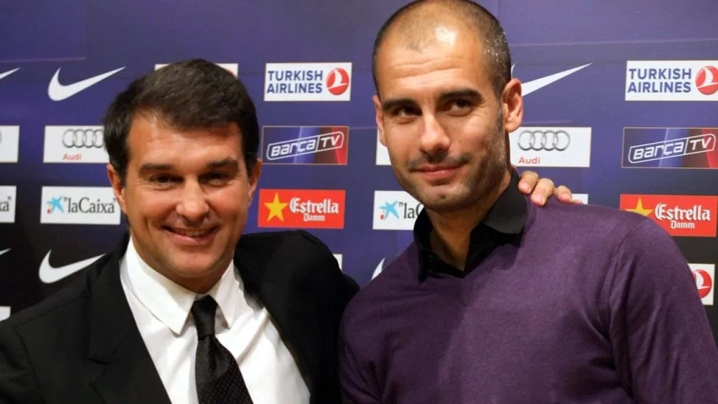 Laporta y Guardiola conservan una gran relación de los tiempos de Pep en Barcelona (Archivo 2010 IMAGO / Newscom / El Pais).