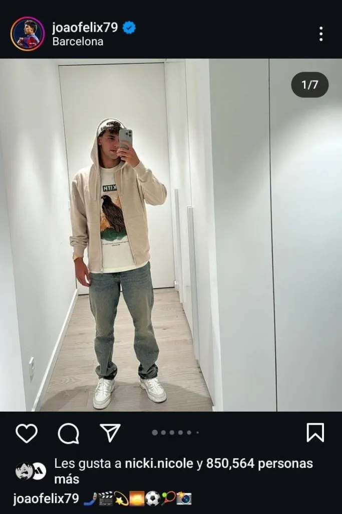 Los likes entre Nicki Nicole y Joao Felix