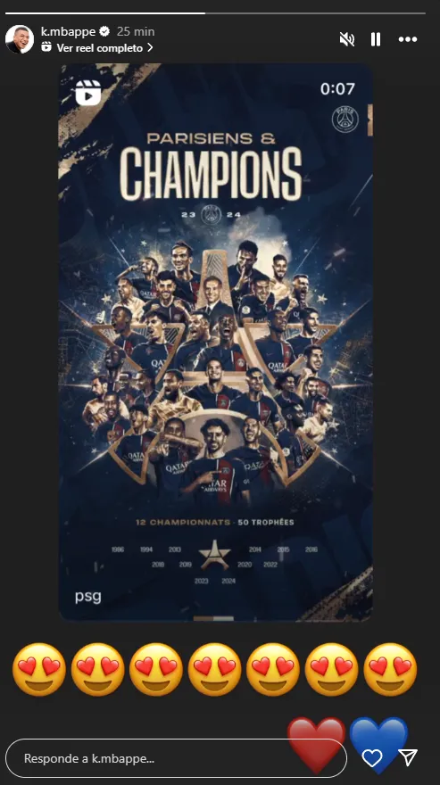 El posteo de Mbappé.