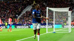 El gesto de Nico Williams en su gol.