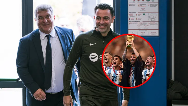 Xavi y Laporta, cerca de tener a un campeón del mundo con Argentina.