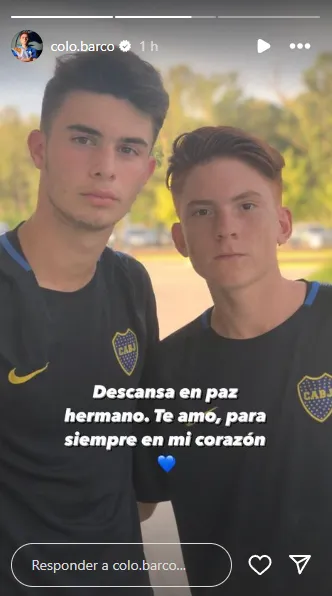 El posteo que le dedicó el Colo Barco a Fermín Núñez (Instagram @colo.barco).