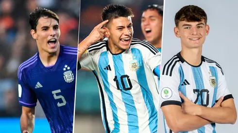 Federico Redondo, Claudio Echeverri y Nico Paz.