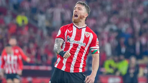 Iker Muniain festejando un gol en Bilbao.