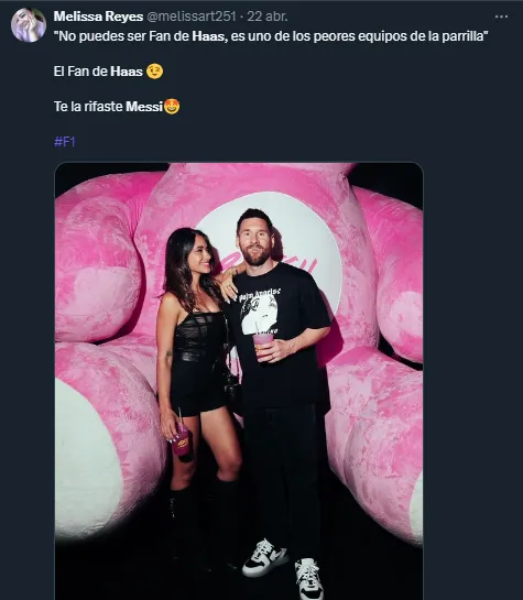 Las reacciones a la remera de Haas de Messi (Twitter).