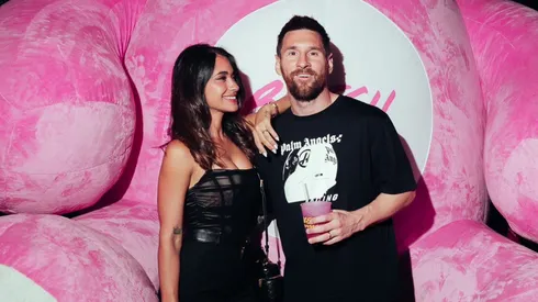 Lionel Messi, junto a Antonela Roccuzzo en la fiesta Bresh de Miami.