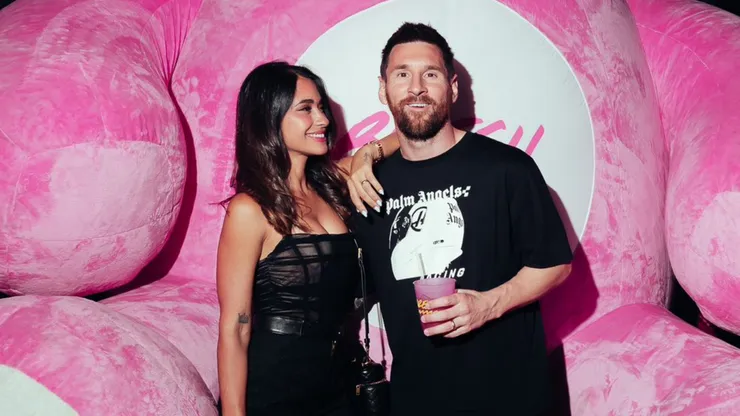 Lionel Messi, junto a Antonela Roccuzzo en la fiesta Bresh de Miami.