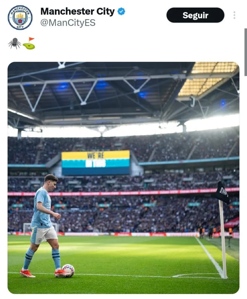 La publicación en la que los hinchas del Manchester City hicieron su descargo.