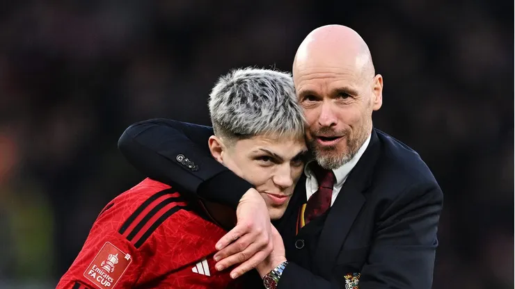 Garnacho y Ten Hag.