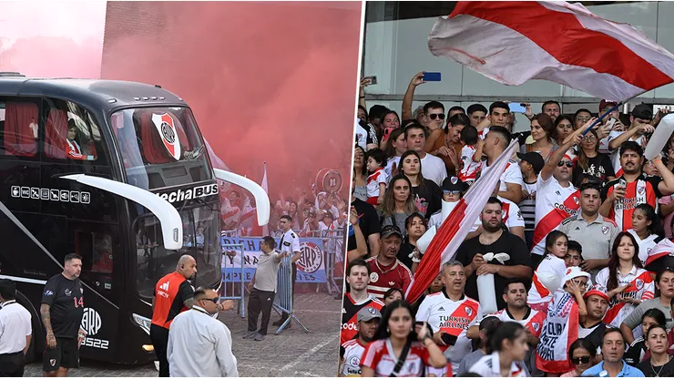 Los hinchas de River recibieron al plantel en el hotel.