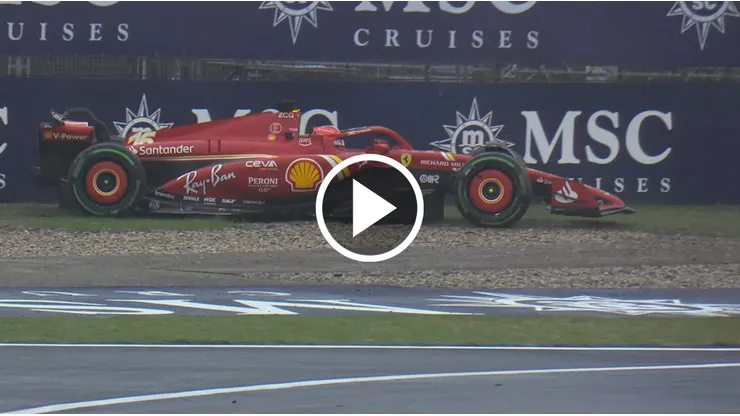 Charles Leclerc se accidentó con la Ferrari en China