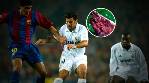 Figo ante Riquelme en el clásico del cochinillo.
