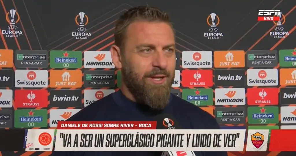De Rossi palpitó el Superclásico. (Captura ESPN)