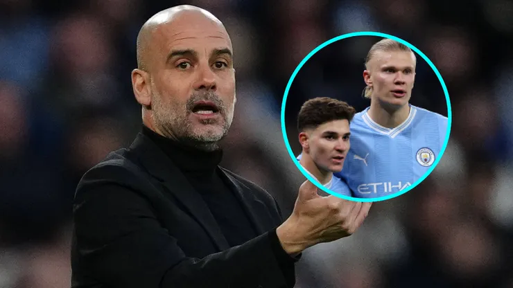 Guardiola habló sobre el cambio de Julián Álvarez por Haaland.