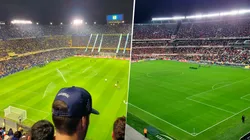 La Bombonera y el Monumental, desde la tribuna visitante.