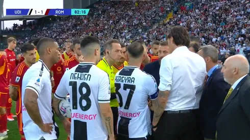 El partido entre Udinese y Roma fue suspendido.