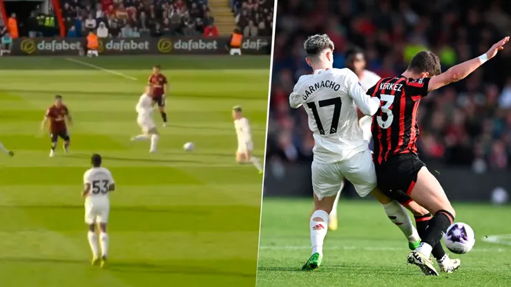Garnacho y un error que provocó un gol en contra para Manchester United.