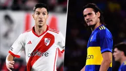 Nacho Fernández y Edinson Cavani, figuras de River y Boca, respectivamente.