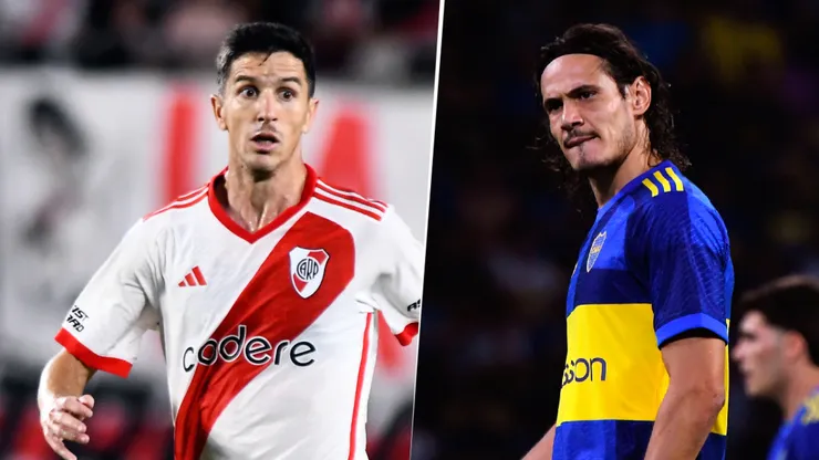Nacho Fernández y Edinson Cavani, figuras de River y Boca, respectivamente.