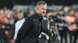 Martín Demichelis, entrenador de River, en el partido ante Nacional.