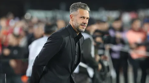 Martín Demichelis, entrenador de River, en el partido ante Nacional.