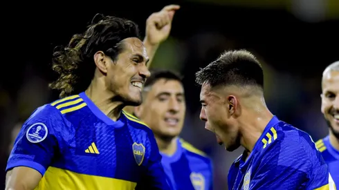 Cavani y Anselmino, jugadores de Boca.