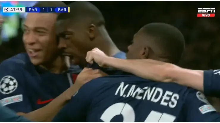 El festejo de Ousmane Dembélé.