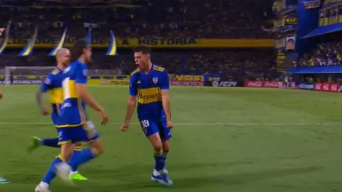 El festejo de Anselmino y de todo Boca.