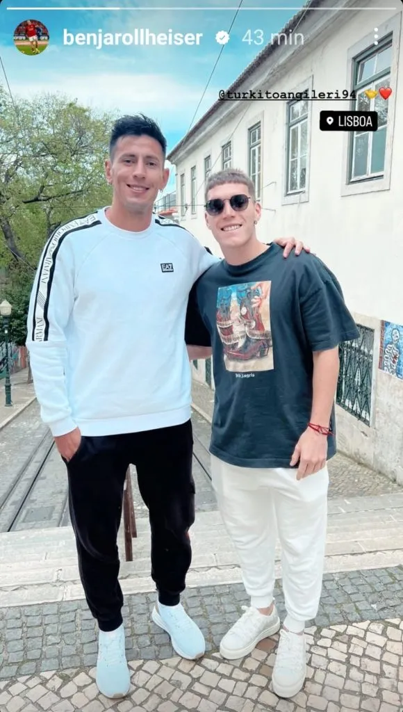 Angileri y Rollheiser en Lisboa. (Foto: Instagram)