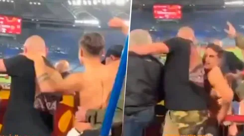 Paulo Dybala celebró el triunfo sobre la Lazio con los ultras de la Roma.