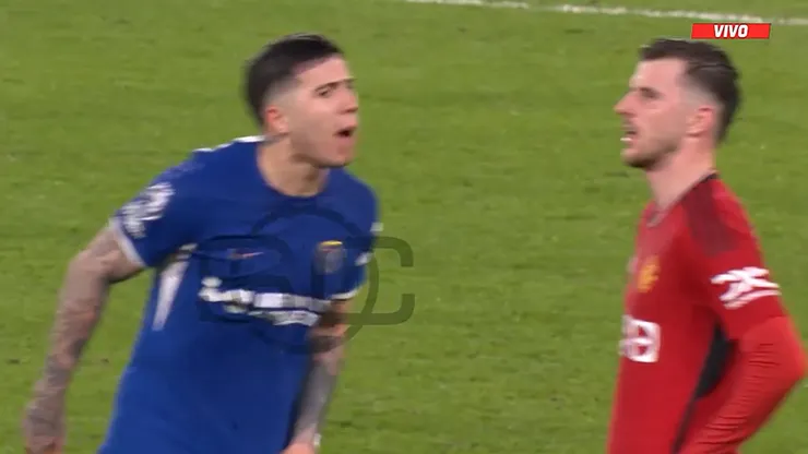 El insulto de Enzo Fernández a Mason Mount en el final de Chelsea y Manchester United