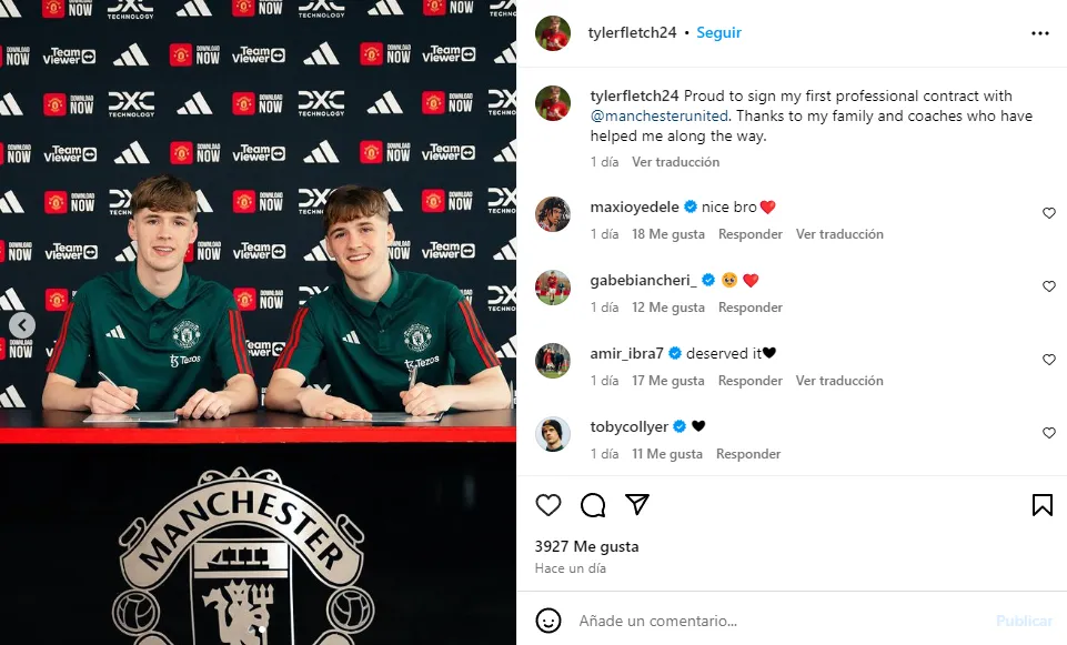 La firma de contrato de los gemelos Fletcher (Instagram @tylerfletch24).