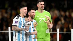 Enzo Fernández, Lionel Messi y Emiliano Martínez.