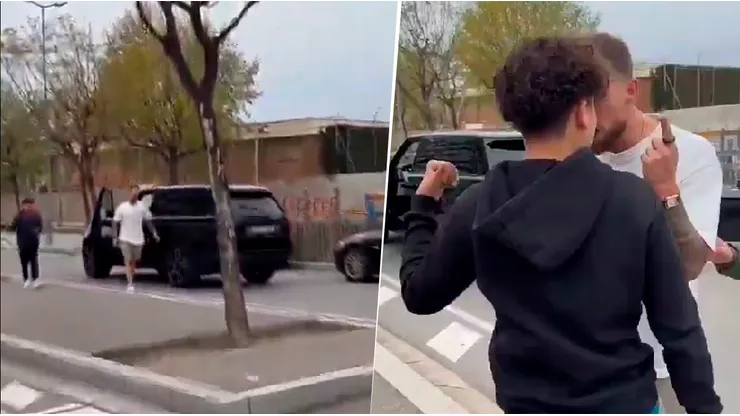 VIDEO | Un jugador de Barcelona se bajó del auto a increpar un hincha: "La última vez que me llamas tonto"