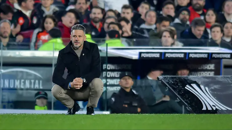 Martín Demichelis durante el partido en el Monumental.