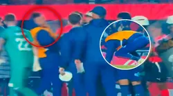 Escándalo en San Pablo: un policía le pegó un escudazo a un jugador de Talleres