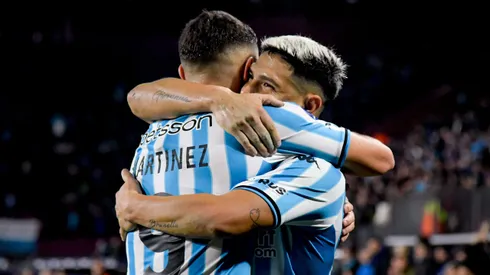El festejo de los jugadores de Racing.