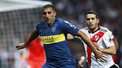Wanchope Ábila contra River en la final de la Copa Libertadores 2018.