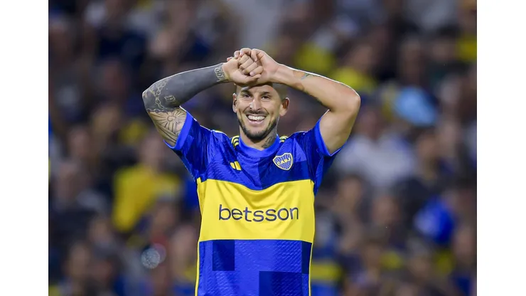 BUENOS AIRES, ARGENTINA - MARCH 03: Dario Benedetto of Boca Juniors reacts during a Copa de la Liga 2024 group B match between Boca Juniors and Belgrano at Estadio Alberto J. Armando on March 03, 2024 in Buenos Aires, Argentina. (Photo by Marcelo Endelli/Getty Images)