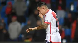 MENDOZA, ARGENTINA - MAY 21: Esequiel Barco of River Plate reacts after missing the team's second penalty in the penalty shoot out during a round of 32 match as part of Copa Argentina 2024 between Temperley and River Plate at Estadio Malvinas Argentinas on May 21, 2024 in Mendoza, Argentina. (Photo by Ramiro Gomez/Getty Images)