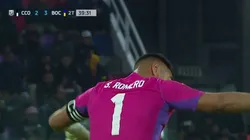 El gesto de Romero a sus compañeros luego del tercer gol de Boca