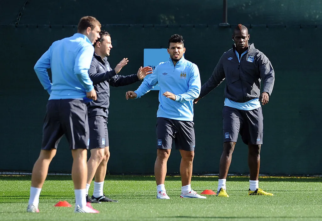 Balotelli y Agüero en Manchester City (Getty)