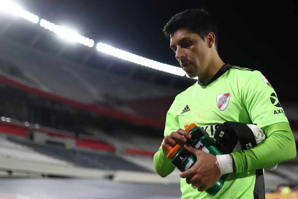 Enzo Pérez, el gran héroe de la noche ante Santa Fe. (Foto: Getty).